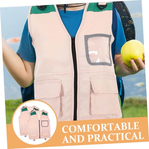 2pcs Boy Girl Explorer Vest Outfit Boy Girl Adventure Cosplay Prop Stage Performance Vest for Comfortable Multiple Pockets for Role Play and Exploration4