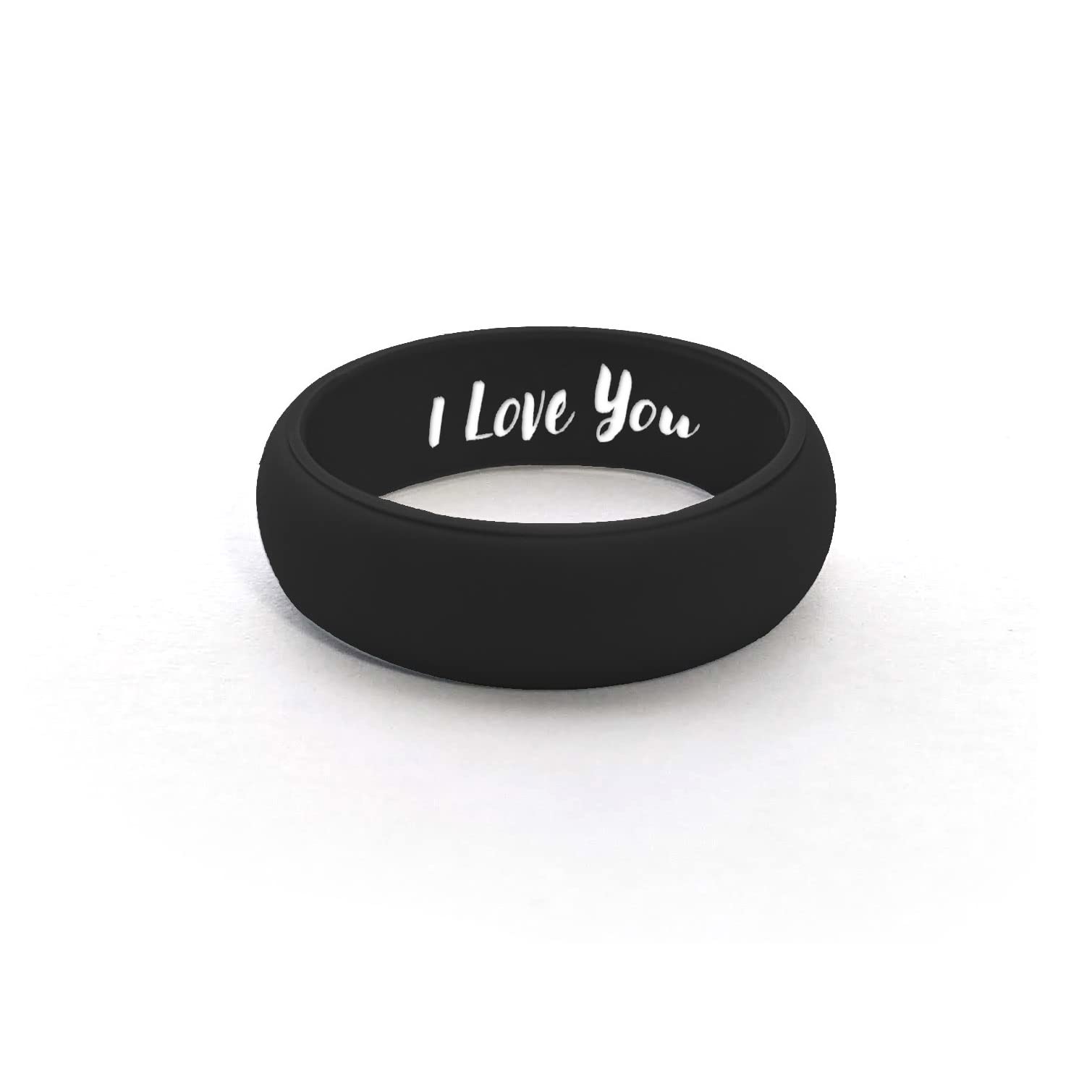 AERA CUSTOM ENGRAVED Womens Silicone Wedding Band Active Athletic Ring - Personalize Any Text, Symbol, Image - SHIPS NEXT DAY