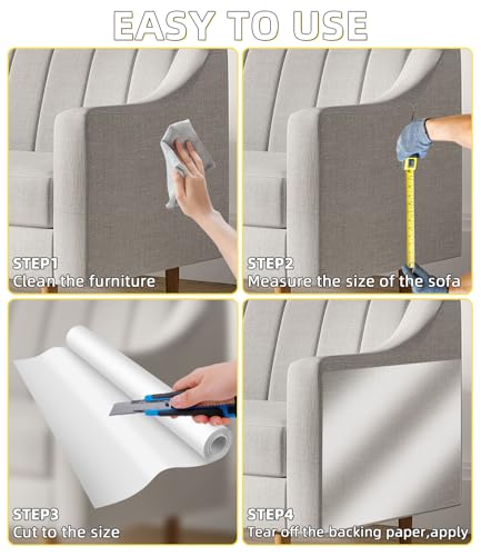 Zaxiva Kratzschutz Sofa Katze, 5m x 30cm Kratzfolie Katzen Selbstklebend, Transparente Anti Kratz Folie für Katzen, Kratzschutz für Hundetüren, Sofaschutz Katze, kratzschutz Wand und Tür