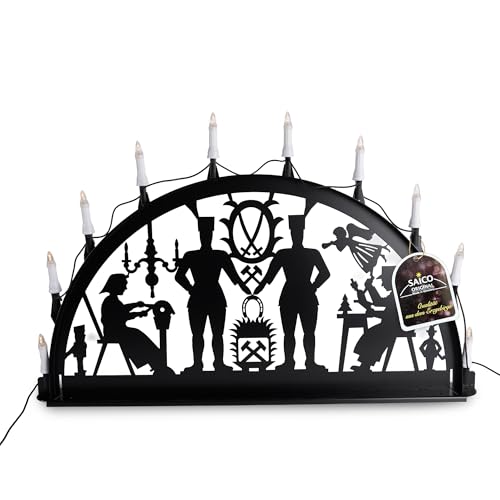 Saico - Außen-Metallschwibbogen schwarz, Motiv „Bergmann“ -...