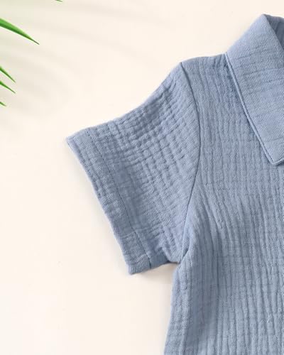 Image of Toddler Boys Clothes Baby Boy Outfit Summer Shirt Little Boy Shorts Set Cotton Clothes for Boys