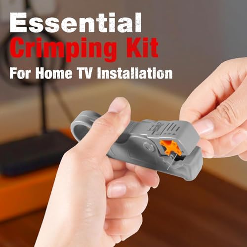 Coaxial Cable Crimper for RG59, RG6, 3-in-1 Coax Cable Repair Kit with Wire Stripper Adjustable for RG59, RG11, RG7, F-Type RG6 Connector for Satellite TV, Home Theater and Network Cabling (20)