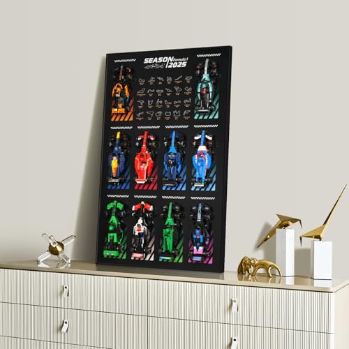 Image of Display Wallboard for Lego Speed Champions Ultimate Formula 1 Collector's Pack, Wall Mount for Lego Collectible F1 Model Car Kit (Car Not Included)