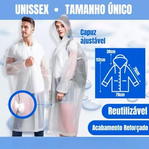 Capa de Chuva,Conjunto de 2 Capas de Chuva para Adultos e Jovens, ConfortáVeis e ImpermeáVeis, com C
