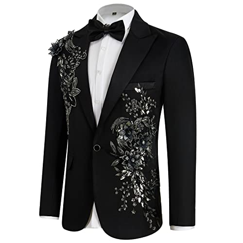 Mens Suits Slim Fit 2 Piece Formal Tuxedo Suits Blazer Pants with Bow Tie for Wedding Prom3