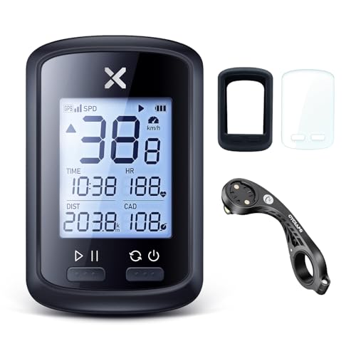 XOSS G+ GPS Bike Computer with Mount, Wireless Bluetooth Cycling Speedometer, Multifunctional ANT+ Bicycle Odometer with Auto Backlight and IPX7 Waterproof MTB Tracker (4 in 1)