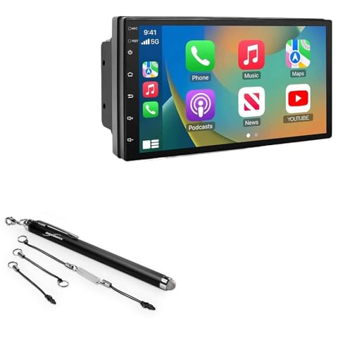 BoxWave Stylus Pen Compatible with GONNLLYY Double Din Car Stereo (7 in) - EverTouch Capacitive Stylus, Fiber Tip Capacitive Stylus Pen - Jet Black