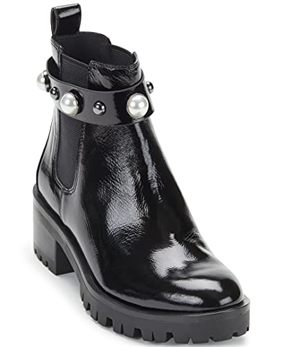 Karl Lagerfeld Paris Women's Pola Ankle Boot, Black Metallic, 6.5