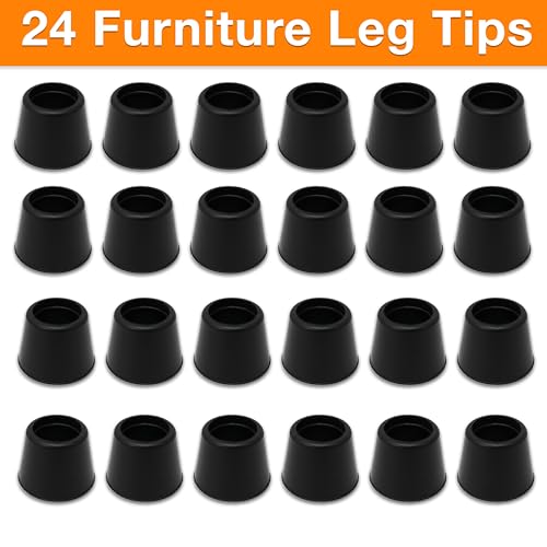 Shepherd Hardware 8760E Leg Tips 3/4-Inch Inside Diameter Rubber Chair Leg Caps, 24 Pack, Black by Shepherd - Image 7