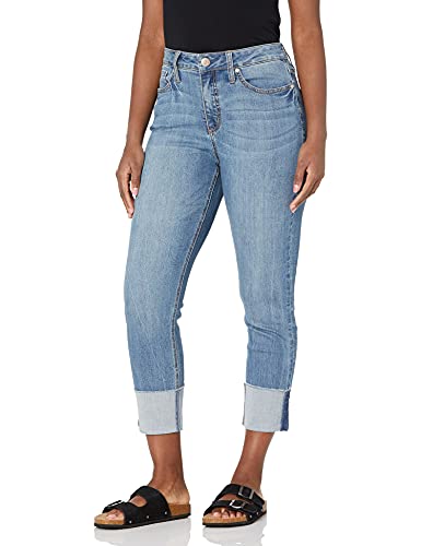Seven7 Women's Mid Rise Slim Straight Jean, Reeves, 8