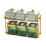 F Fityle 6 grilles plats séchés plats divisés plats de service des collations de collations d'apéritif plateau plateau de fruits séché pour condiments de, Vert