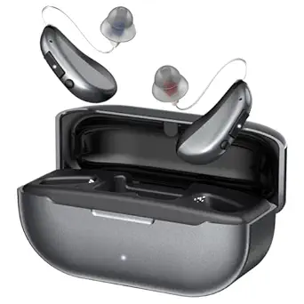 Hearing Aids, Hearing Aids for Seniors with Moderate Hearing Loss, 16 Channel Rechargeable Hearing Amplifiers with Noise Cancelling, Five Levels of Volume Adjustment, Clear Sound and Easy to Use