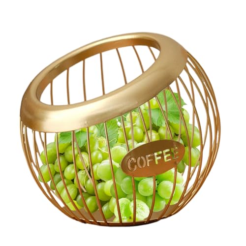 Soporte para cápsulas de café, hierro de 20 x 18,5 cm, cesta de almacenamiento, organizador de tazas, estante de café compacto para encimera de cocina y estación CoffeEe en casa