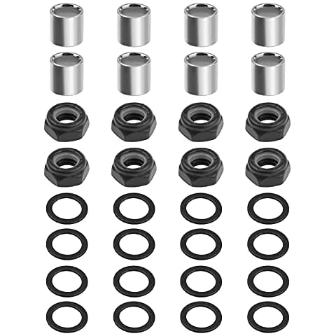 Skateboard / Longboard Reparatur Set mit Unterlegscheiben Lager Abstandshalter Nüsse Universal Hardware 32-teilig Cover