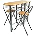 Tidyard Mesa Alta de Cocina con taburetes Madera Taburete de Bar Muebles Cocina Silla de Comedor para Salon Cocina Mesa,1 Mesa Alta y 2 sillas
