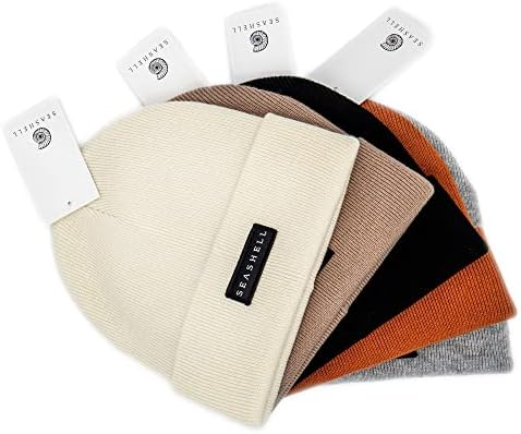 SEASHELL Merino Wool Beanie - Minimal Stylish Unisex Fit - Soft and Generous Stretch