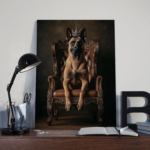 Malinois Royal Dog Poster Leinwand Poster Schlafzimmer Dekor Landschaft Büro Zimmer Dekor Geschenk 50 x 75 cm