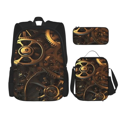 Sac à dos steampunk avec imprimé graphique kit complet 3 en 1