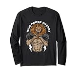 Starke Lion Workout Gym motivierende Fitness wilde Kraft Langarmshirt