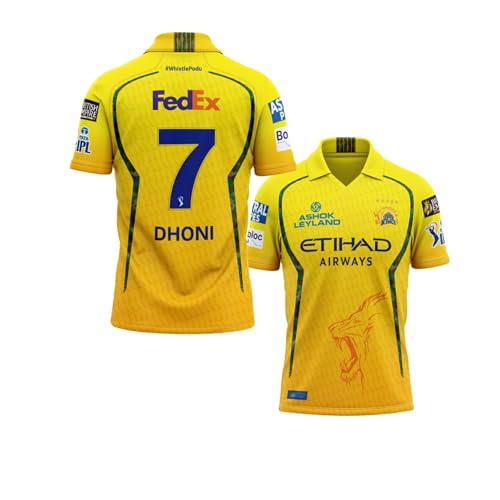 Image of CSK Jersey New Dhoni 2026 for (Men&Boys,Kids)