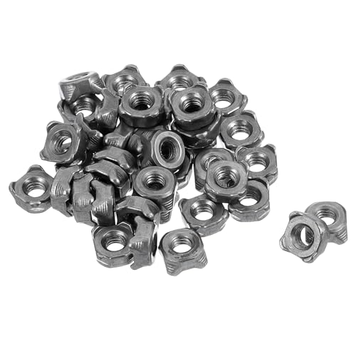 QUARKZMAN Schweißmuttern, M4 Square UNC Maschinenschraube aus Kohlenstoffstahl Grau 40 Stück