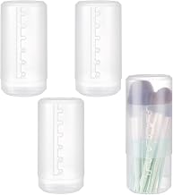 FINGERINSPIRE 4 Pcs Transparent Plastic Makeup Brush Holder Retractable Makeup Brush Holder 7.5 x 15 cm Portable Dustproof Container for Women Makeup Brush Holder