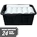 2-Pack 27-Gallon Stackable Storage Containers with Locking Snap Lid - Black and Red Plastic Bins for Home Organization
