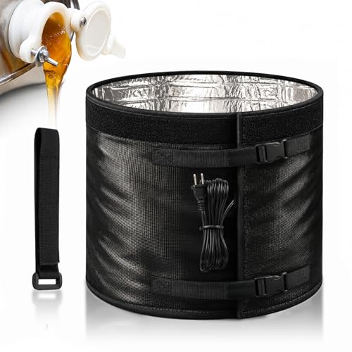 YeloDeer 5 Gallon Honey Bucket Heater, Insulated Aluminum Foil Pail Warmer with Even Heating Tech, 120V Fast Heat Band for Bee Honey Drum Decrystallization and Viscosity Control
