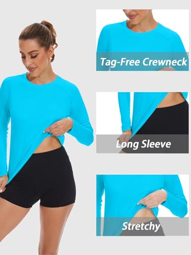 NEYOUQE Women's Long Sleeve Shirts UPF 50+ Sun Protection Shirt Lightweight Quick Dry Workout Tops for Women - Image 5