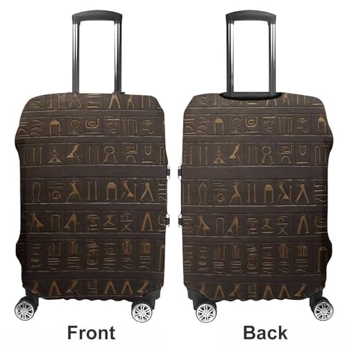 Ancient Egyptian Hieroglyph Printed Luggage Cover Protector, Fits 18-32 Inch Luggage3