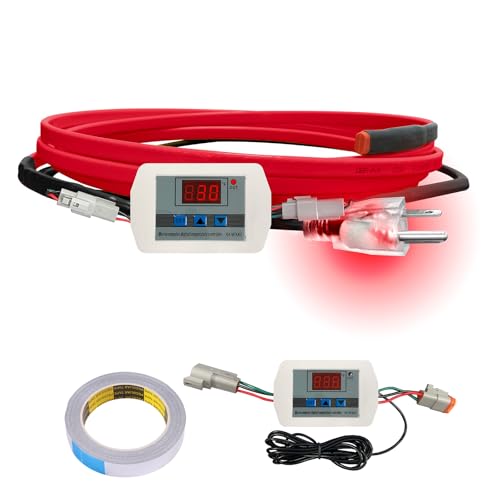 OEBLD Heat Tape for Water Pipes 3FT, Replaceable Smart Thermostat for Pipe Freeze Protection, Self-Regulating Roof Deicing Cable for Metal and Plastic Home Pipes, 110-120V