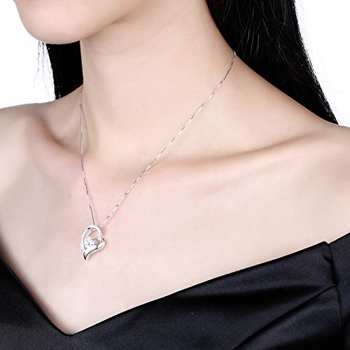 Collier avec pendentif cœur romantique argent sterling S authentique - 4