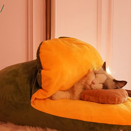 Cama de dormir para gato Premium, abacate em forma de cama para gato Saco de dormir quente para cão