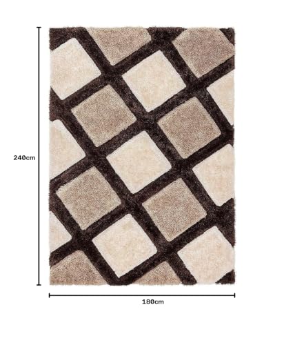 Image of Modern Texture Shag Area Rug Fluffy Microfiber 2inch Pile for Living Room, Bedroom(6x8feet,BROWN41)