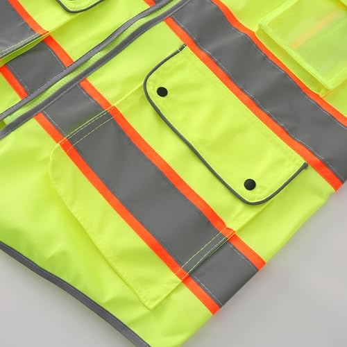 Image of XIAKE Reflective Safety Vest for Men & Women High Visibility Class 2 Vest with Pockets Meets ANSI Standards
