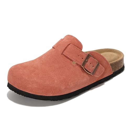 Image of Project Cloud 100% Genuine Leather Footbed Clogs for Women - Memory Foam Arch Support Slippers for Women - Trendy Slip-ons Women's Mules & Clogs Sandals