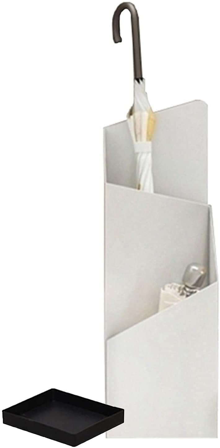 HYLYGFH Metal Geometric Umbrella Stand with Drip Tray - Stylish Umbrella Holder for Home, Office & Hotel - Durable & Space-Saving Design - Modern White Finish