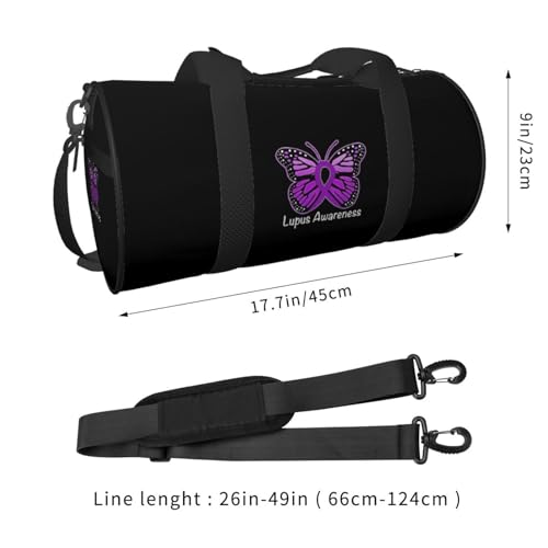 Lupus Awareness Butterfly Convertible Garment Bag with Shoulder Strap, Carry on Garment Duffel Bag for Men Women - Rolling Foldable for Travel Luggage Bags (Black)3