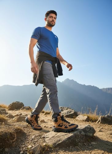 Image of Leo's Fitness Waterproof Canvas High Ankle Boots for Trekking Hiking & Other Casual Purpose