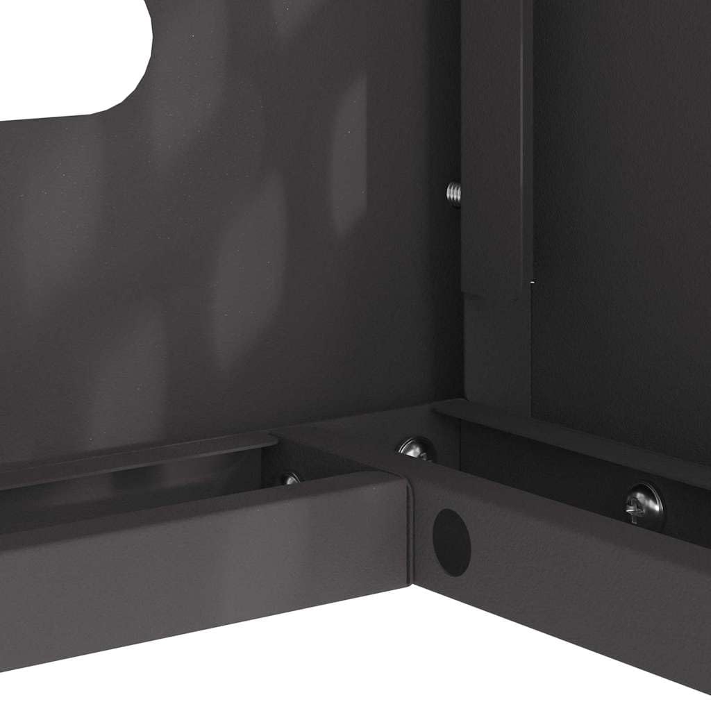 vidaXL Klimaanlagenabdeckung Schwarz 110 x 50 x 105 cm Stahl, Luftfilter für Klimaanlage, Garten-Geräteabdeckung, wetterfest, schützender Winterbezug, rechteckig