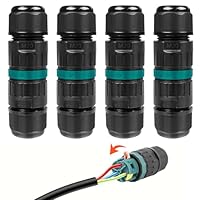 Fousenuk 4er-Pack Kabelverbinder IP68, Kabel Verbinder Wasserdicht, Kabel Wasserdicht Verbinden, Kabelmuffe, Kabelverbindung Wasserdicht, Kabelverbind, 3-Polig Erdkabel Verbindungsmuffe Abzweigdose
