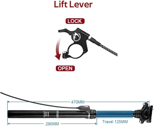 Miniatura 9 de Bibike Poste cuentagotas 27.230.430.91.244 in x 17.323 in Longitud 4.921 in Cable externo remoto de viaje