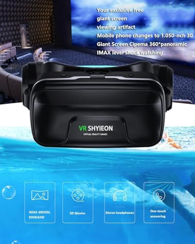 VR Brille für Handy, HD Anti-Blaulicht Virtual Reality Headset, 3D Brille kompatibel mit iPhone/Android, 4,7-7,2 Zoll – Bild 5