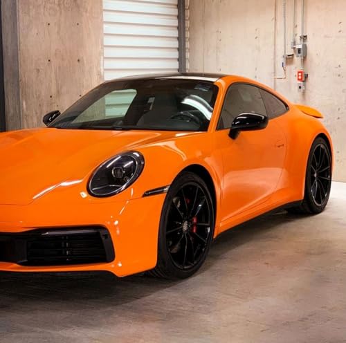 Image of HOME13 Vinyl Wrap Sheet for Car & Bike Self Adheisve Vinyl Wrap Sticker & Decal Roll Film Air Release Bubble Free (Orange Gloss Wrap, 24x100 Inches)