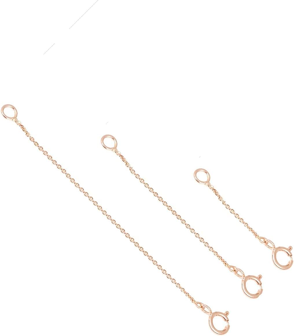 14k 18k Solid Gold Extender For Necklace or Bracelet, Removable Real Solid Gold Extension Link Cable Chain, Adjustable Length For 1inch 2inch 3icnh 4 inch. Jewee Diamond