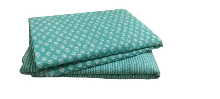 5M(TOP: 2.5m/ Bottom: 2.5m) Pure Cotton Jaipuri Fabric Material by mtr for Dress Making, Cord-Set,Night Suit, Suit Set, Kurti/Kurta, Gown, Maxi, Home Decor, Multipurpose use (Design 8)-image-38