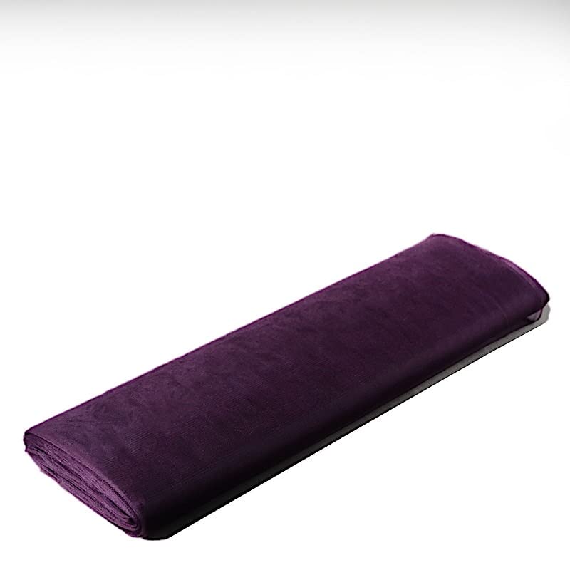 BalsaCircle 54-Inch x 120 feet Eggplant Purple Large Net Tulle Fabric by the Bolt - Wedding Party Decorations Sewing DIY Crafts