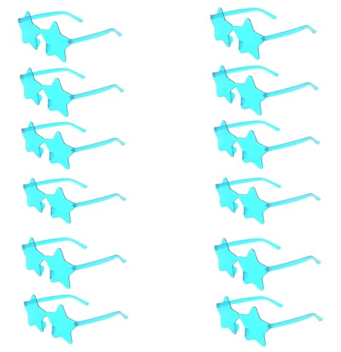 12 Pairs Star Sunglasses Pentagram Glasses Rimless Sunglasses for July 4th,Halloween, Christmas Party Favor