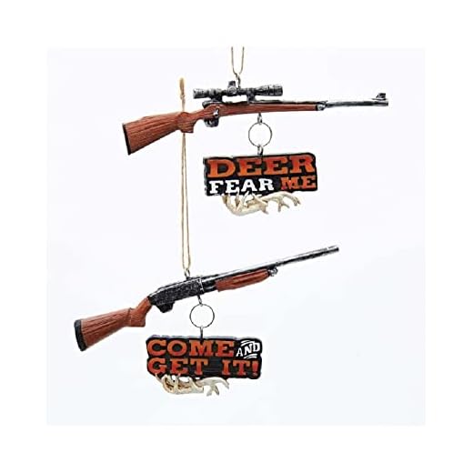 Shotgun and Rifle Ornaments, 2 Assorted