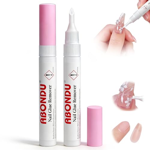 2 Stylo Dissolvant Pour Colle à Ongles, Dissolvant Colle A Ongle Solide, Pour Faux Ongles AdhéSif DéLiant, Artificiels Longue, Doux Et Propre En Format...